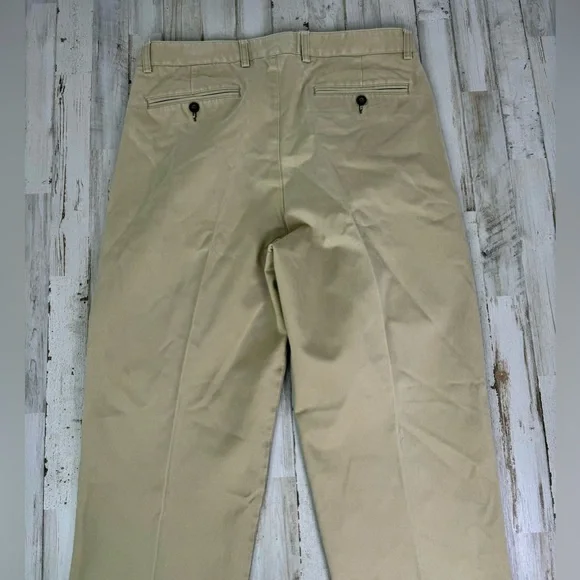 Orvis Pants Mens 34x29.5 Pleated Golf Straight Leg Casual Tan - Picture 10 of 11